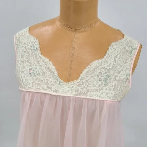 Vintage Linda Underlovelies Chiffon Babydoll Night Gown and Robe - Picture 7 of 14